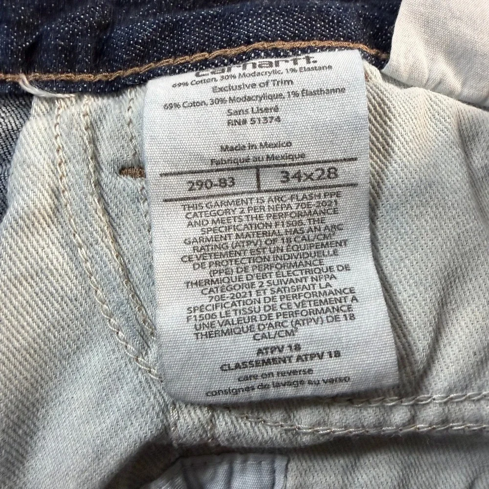 Carhartt FR Flame Resistant Work Jeans Dark Wash Carpenter Pants 30x26 290-83